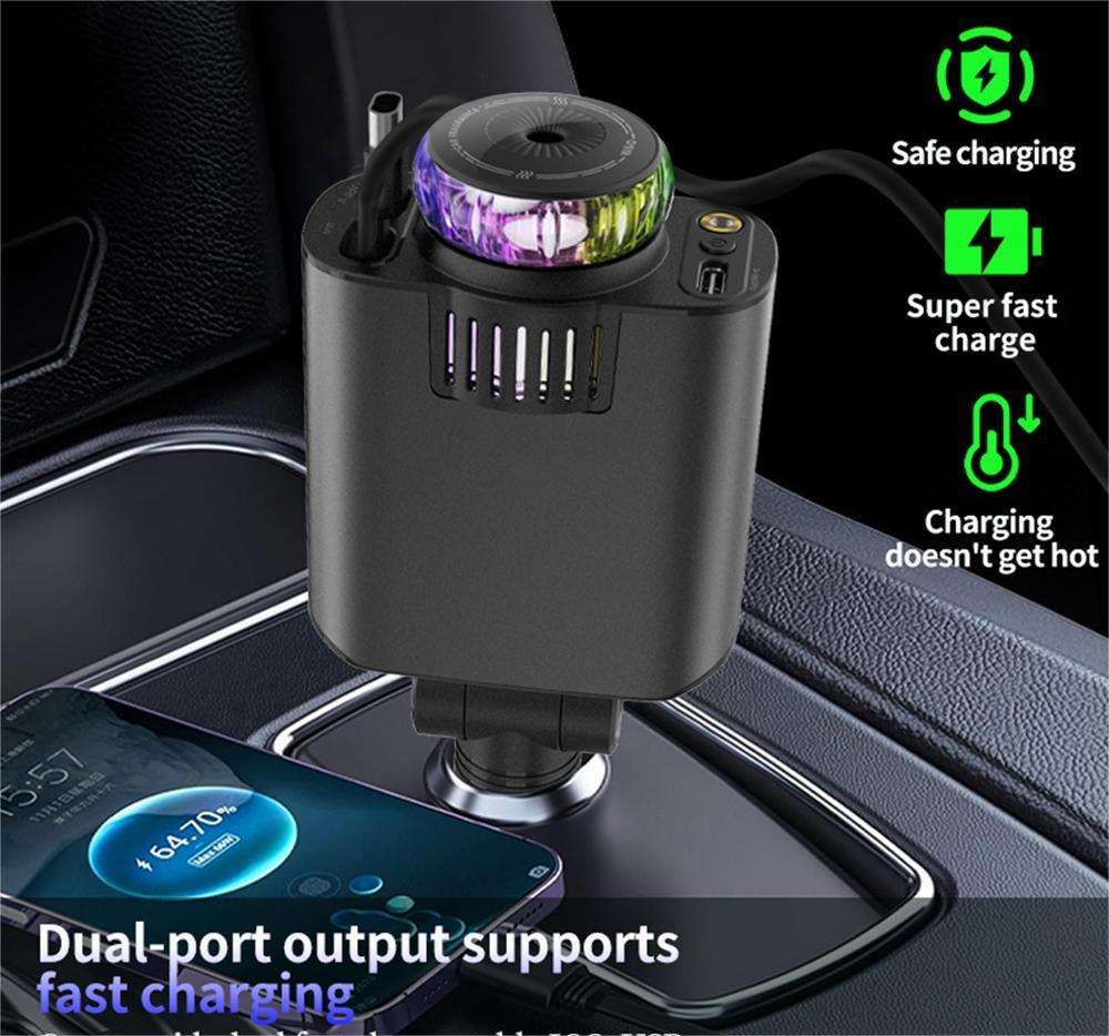 🔥 Starlight Car Charger – 5-in-1 Quick Charge USB Hub
