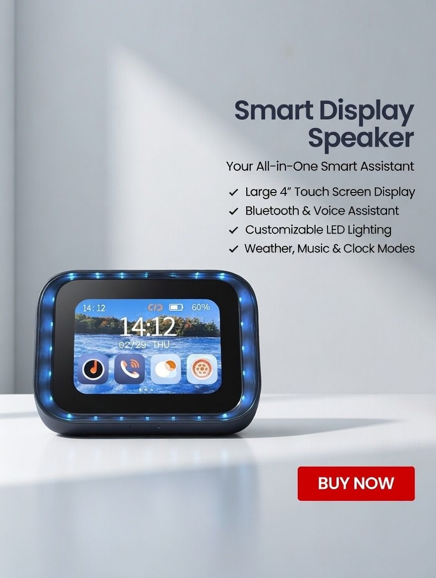 Smart Touch Screen Voice Assistant Bluetooth Speaker